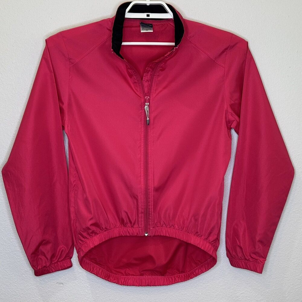 Canari Womens Cycling Lightweight Windbreaker Jacket Sz Medium Dark Pink‎ Zip Up